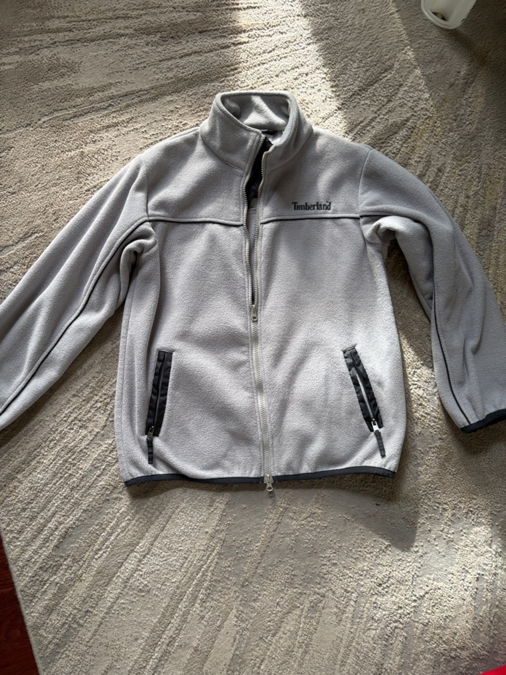 Timberland Light Gray Full-Zip Fleece Jacket